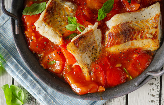 塩サバ入り焼きトマトのレシピ